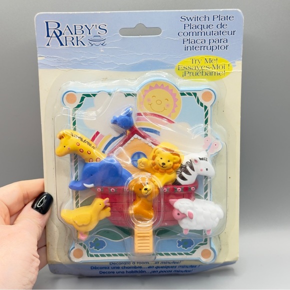 Vintage 1994 Baby’s Ark 3D Light Switch Plate Cover Noah’s Ark Zoo Animals NIP - Picture 1 of 10